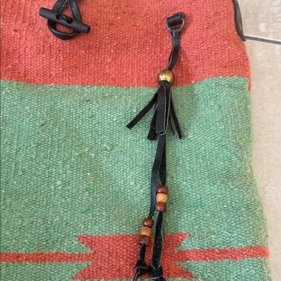 RAJ Anthropologie Woven Carpet Kilim Messenger Crossbody Bag Made in India - Picture 5 of 10